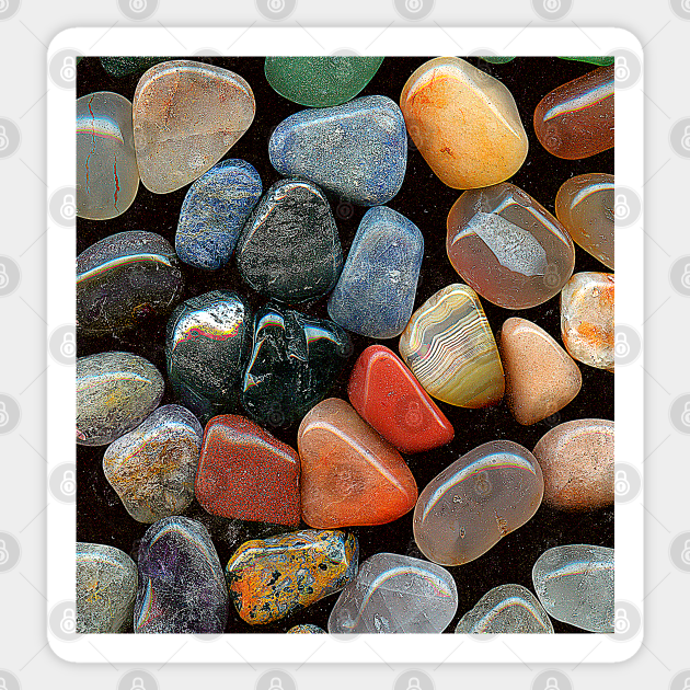 Assorted polished and shiny stones Polished Stones Sticker TeePublic